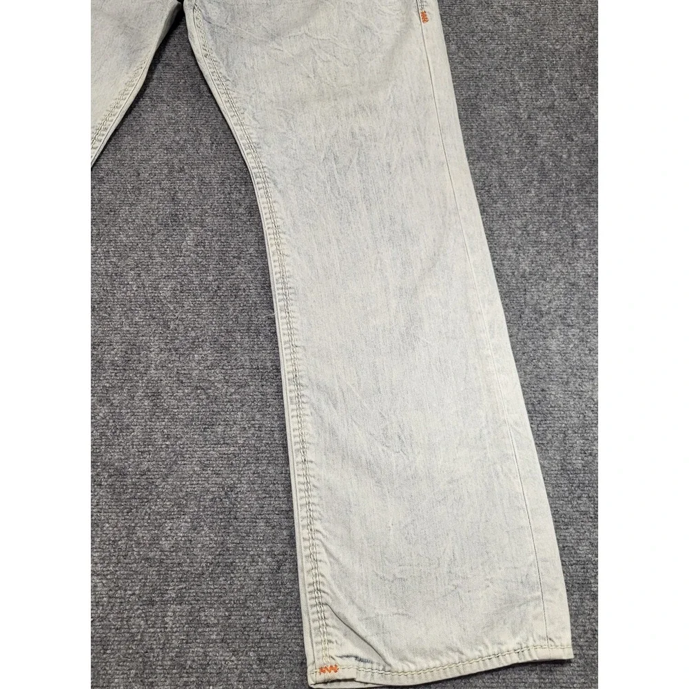 Vtg True Religion Men's Ricky Straight Leg Natural Mega T White/Red Jeans Sz 40